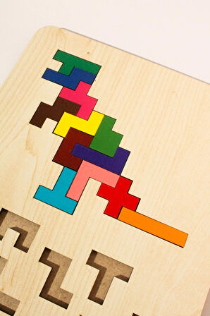 Ahşap Eğitici Puzzle | 3’ü 1 Arada Şekiller, Renkler ve Hayvanlar Yapboz | Montessori 3+ Yaş Oyuncak
