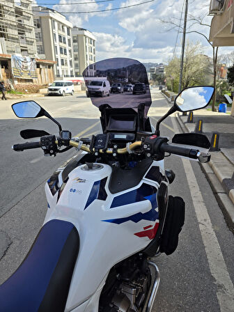 MOTOCAM Honda Africa twin CRF 1100 L4 Siperlik Ön Cam 2023-2025 Model 54cm Siyah Renkli 4mm UZUN VE GENİŞ