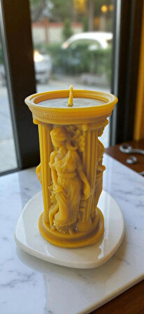 Aşk Tanrısı Afrodit Figürlü El Yapımı Bal Mumu Mum NO.4