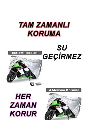 Mondial 150 Argent Uyumlu Motosiklet Brandası Motor Brandası Miflonlu Premium 4 Mevsim Koruma Gri