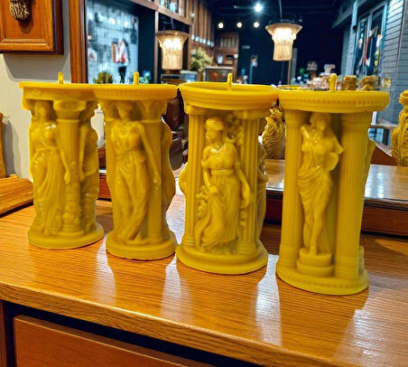 Nefha Candle Aşk Tanrısı Afrodit Figürlü El Yapımı Bal Mumu Mum Set