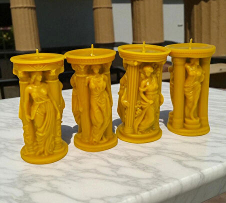 Nefha Candle Aşk Tanrısı Afrodit Figürlü El Yapımı Bal Mumu Mum Set