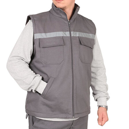 GABARDİN GRİ YELEK