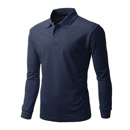 POLO YAKA LACİVERT SWEATSHİRT