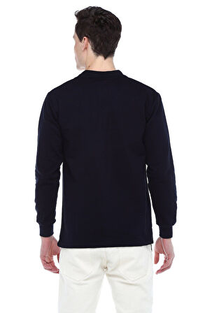 POLO YAKA LACİVERT SWEATSHİRT