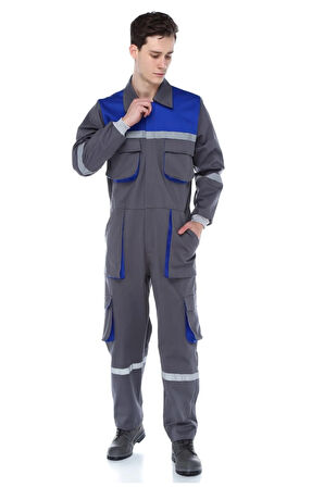 16/12 GABARDİN GRİ-MAVİ TULUM