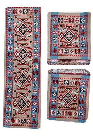 Antik Kilimden Oto Kilimi Takımı, Binek Araçlar Için, 3 Parça 40x130cm