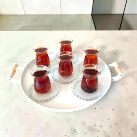 Tepsi Seti Ahşap Kulplu Krem Metal Çay Tepsisi Kahve Sunum Kahvaltı 3'lü Tepsi Seti 30-37-50 cm