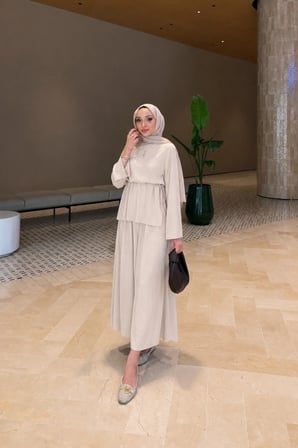 Ahen Oysho Kumaş Oversize Günlük Tesettür Takım