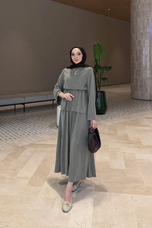 Ahen Oysho Kumaş Oversize Günlük Tesettür Takım