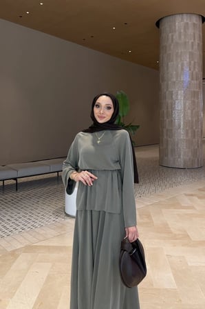 Ahen Oysho Kumaş Oversize Günlük Tesettür Takım