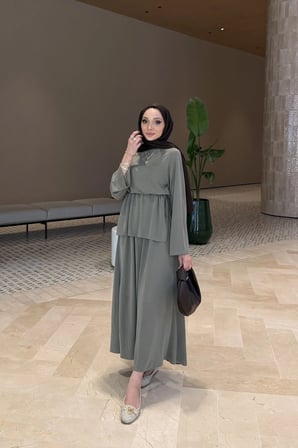 Ahen Oysho Kumaş Oversize Günlük Tesettür Takım