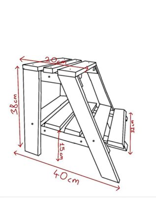 Ahşap Basamak Tabure Çocuk Bebek Banyo Wc Lavabo Merdiven Yükseltici