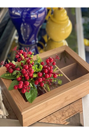 6 Bölmeli Çay Kutusu Ahşap Kokinalı