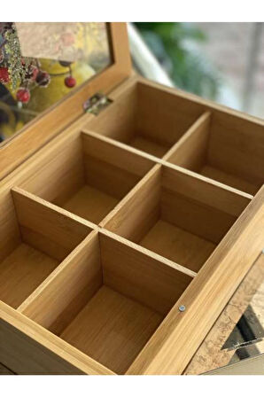 6 Bölmeli Çay Kutusu Ahşap Kokinalı
