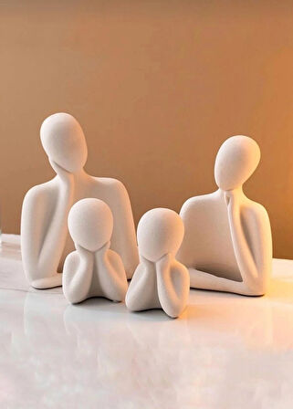 Dekoratif 4lü Aile Biblo, 2 Çocuklu Aile Biblo