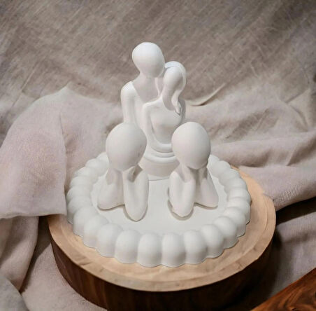 Aile Set Biblo, Sarılan Sevgili Biblo, 2 Çocuk biblo ve Dekoratif Bubble Tabak