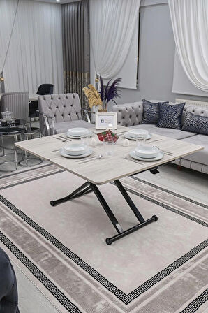 Akıllı Sehpa Home Üst Tabla Mdf Oval Köşe Lizbon Alt Ayak Siyah 
