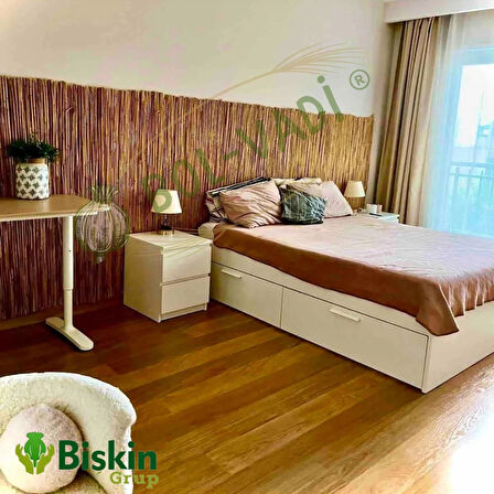 140CM Yükseklik X 300CM Genişlik Doğal Bambu Kamış Hasır Çit Dekoratif Bahçe Balkon ve Duvar Çiti .