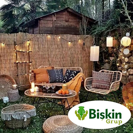 185CM Yükseklik X 200CM Genişlik Doğal Bambu Kamış Hasır Çit Dekoratif Bahçe Balkon ve Duvar Çiti .