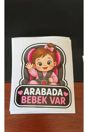 Koç stüdyo Arabada Bebek Var oto Sricker 15x15 cm