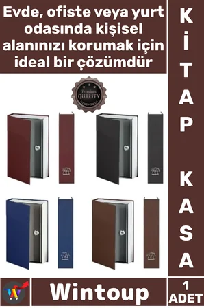#Kasa Gizli Saklama Kutusu Güvenli Kumbara Dekoratif Kitap Görünümlü Anahtarlı Şık Çelik Mini Kasa