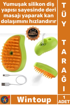 #Tarak Kedi Köpek Evcil Hayvan Bakım Kiti Masaj Etkili Şarjlı Taşınabilir Buharlı Tüy Toplama Tarağı