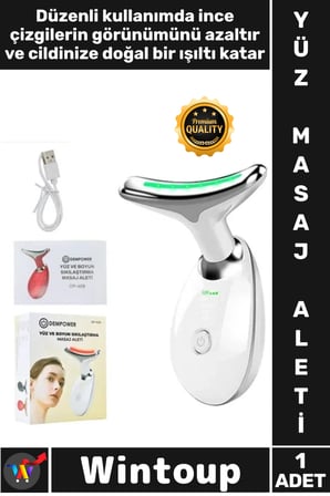 #MasajAleti Anti Aging Kırışıklık Karşıtı Mikro Akım LED Terapi Yüz Boyun Sıkılaştırma Masaj Aleti