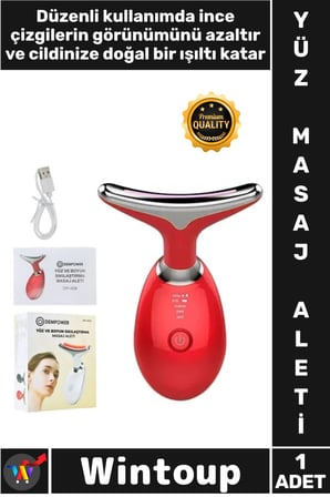#MasajAleti Anti Aging Kırışıklık Karşıtı Mikro Akım LED Terapi Yüz Boyun Sıkılaştırma Masaj Aleti