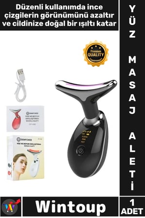 #MasajAleti Anti Aging Kırışıklık Karşıtı Mikro Akım LED Terapi Yüz Boyun Sıkılaştırma Masaj Aleti