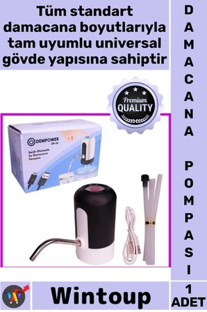 #Pompa USB Şarj Edilebilir Dokunmatik Sessiz Pratik Mutfak Ofis Şarjlı Otomatik Damacana Su Pompası