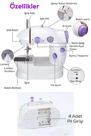 #Dikiş Taşınabilir Pratik Otomatik Sessiz Ergonomik Profesyonel Şık Mini Ev Tipi Dikiş Makinesi
