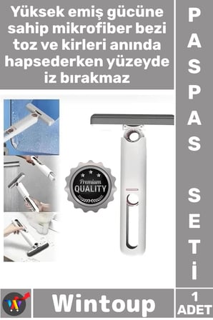 #Paspas Temizlik Mikrofiber Mop Pratik Ergonomik Yer Duvar Cam Modern Şık İçe Katlanır Paspas Seti
