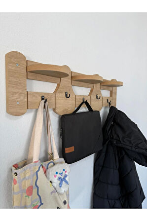 akçehome Portmanto Duvar Askısı, Elbise Askısı, Vestiyer Askılık, Ahşap Askı