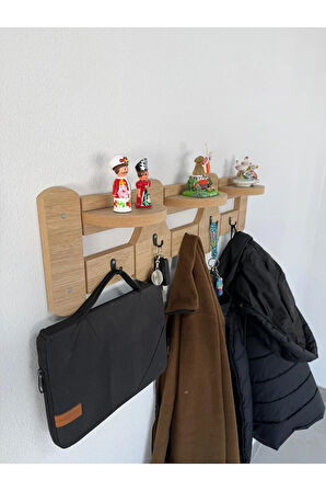 akçehome Portmanto Duvar Askısı, Elbise Askısı, Vestiyer Askılık, Ahşap Askı