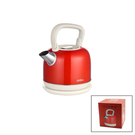 Retro Kırmızı Nostalji Demlik Model Çelik Kettle Su Isıtıcı 2.2LT 1800W Gizli Resiztans SK-8035