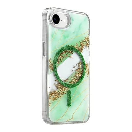 Onegif Apple Uyumlu İphone 17e Lotus Simli Magsafe Kapak - Yeşil
