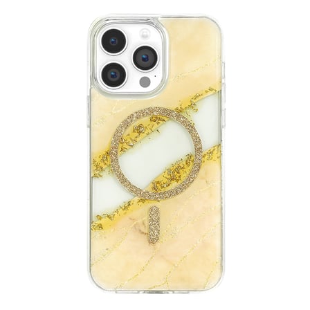 Onegif Apple Uyumlu İphone 15 Pro Max Lotus Simli Magsafe Kapak - Gümüş