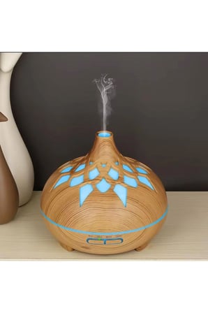 Aroma Difüzör Gece Işığı 7 Led DESENLİ Nemlendirici Kumandalı Buhar Makinesi 550 ml