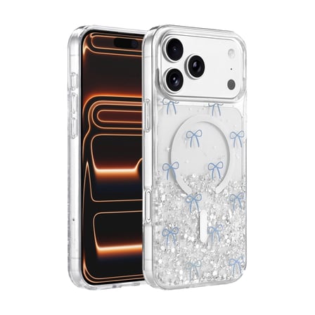 Onegif Apple İphone 17 Pro Misk Simli Magsafe Kapak - Desen 3