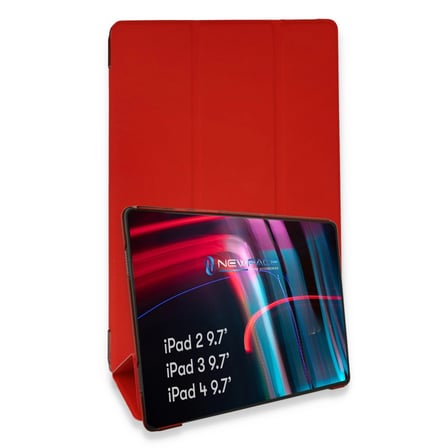 Apple Uyumlu İpad 4 9.7 Kılıf Tablet Smart Kılıf - Kırmızı