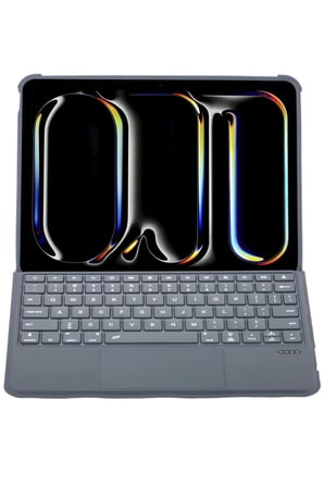 Apple T5510D iPad Pro 13 (2024) Kılıf Palermo Ledli Klavyeli Standlı Tablet Kılıfı - Siyah