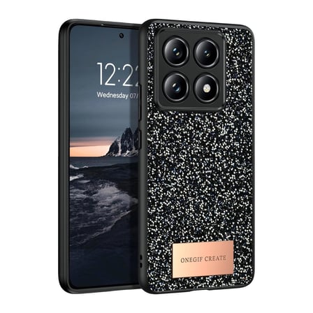 Onegif Xiaomi Uyumlu Mi 14t Pro Bright Simli Kapak - Siyah