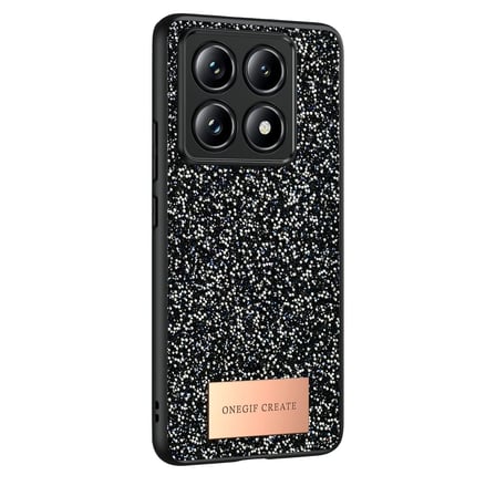 Onegif Xiaomi Uyumlu Mi 14t Pro Bright Simli Kapak - Siyah