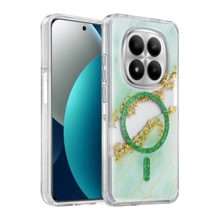 Onegif Xiaomi Redmi Note 15 4g Lotus Simli Magsafe Kapak - Yeşil