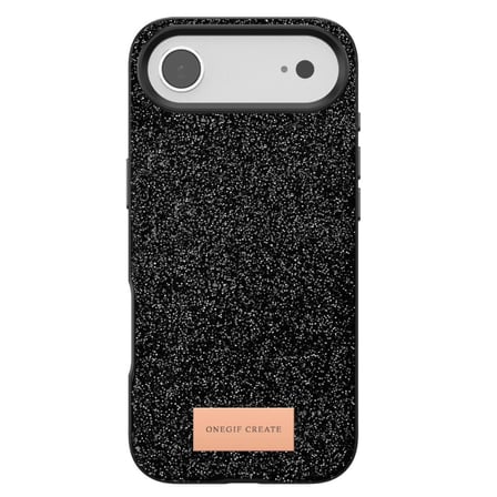 Onegif Apple Uyumlu İphone 17 Air Bright Simli Kapak - Siyah