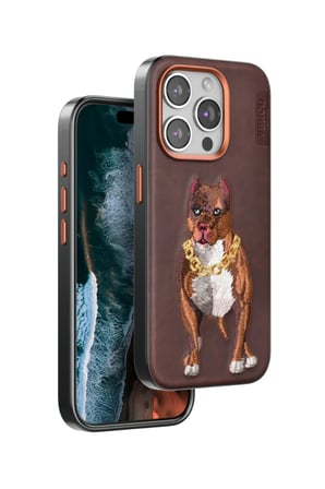 Venco Apple iPhone 14 Pro Max Perma Desenli Kapak - Kahverengi