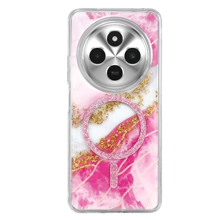 Onegif Xiaomi Redmi 14c Lotus Simli Magsafe Kapak - Pembe
