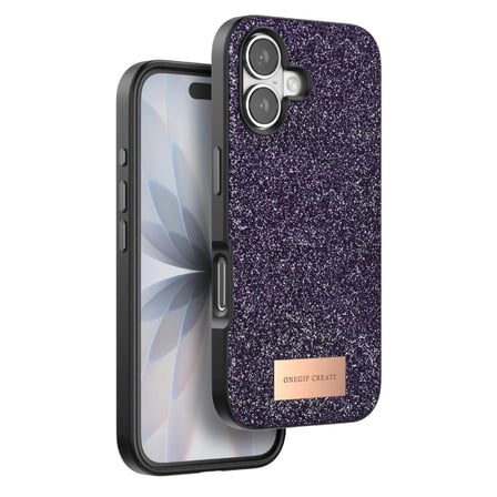 Onegif Apple İphone 17 Bright Simli Kapak - Derin Mor