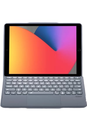 Apple T5506D iPad 10.2 (9.Nesil) Kılıf Palermo Ledli Klavyeli Standlı Tablet Kılıfı - Siyah